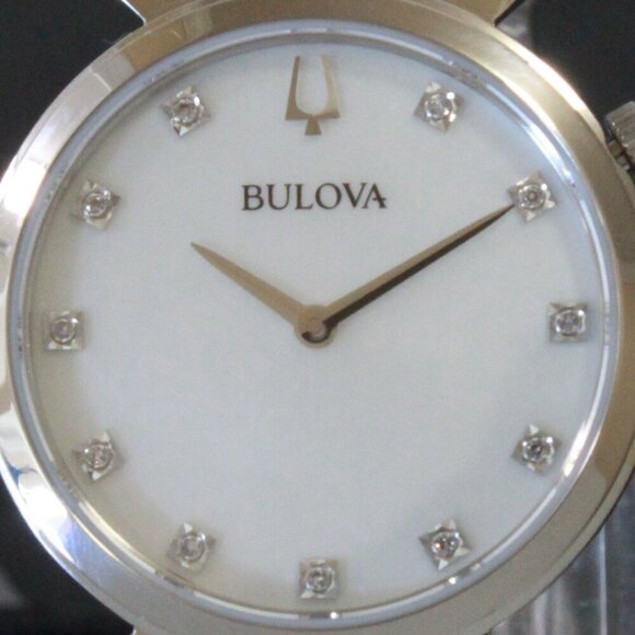Bulova Ladies Regatta Quartz Watch MOP Dial 11 Diamond Indicese Classic 2 Hander main image 4